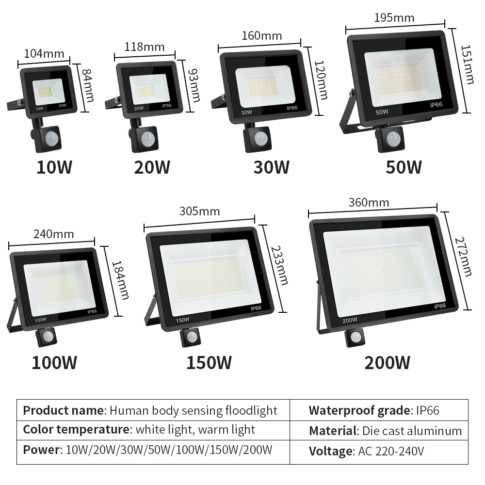 200W LED PIR Motion sensor flo - Ldr Light Sensor ulasan dan harga