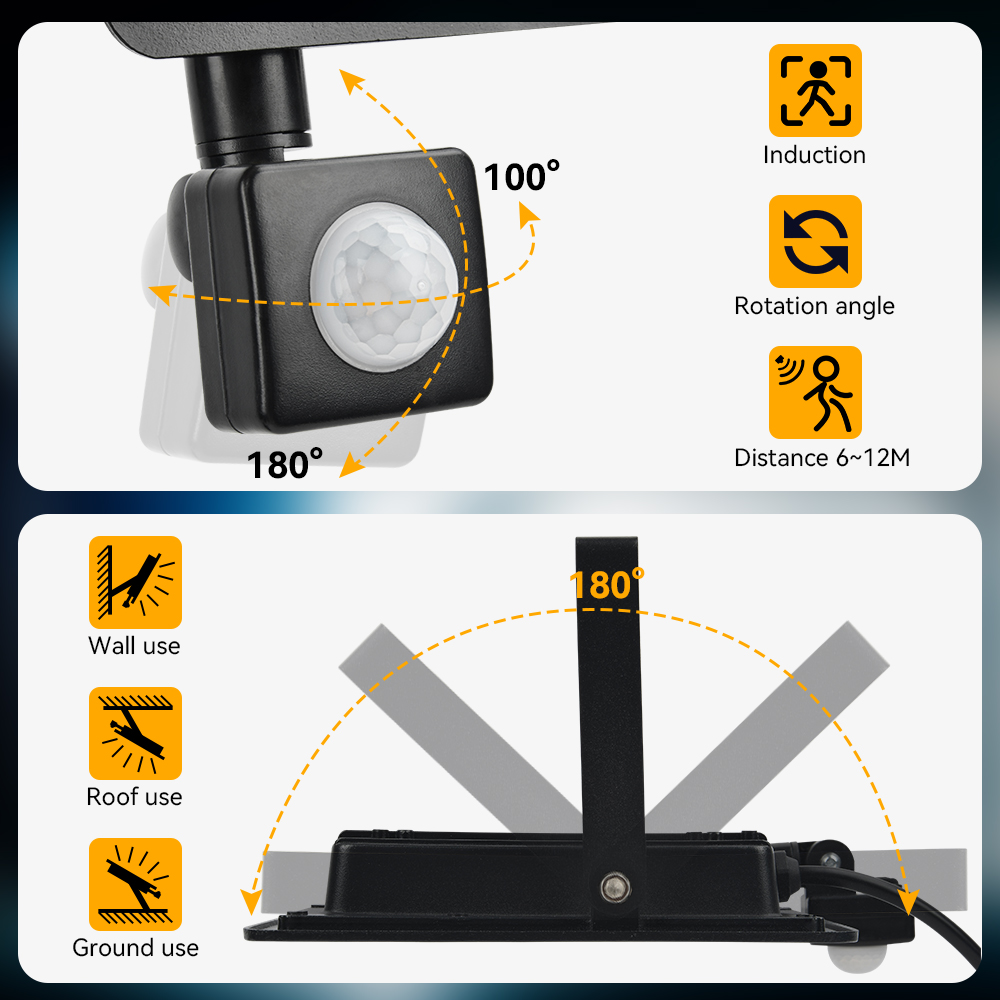 200W LED PIR Motion sensor flo - Ldr Light Sensor ulasan dan harga