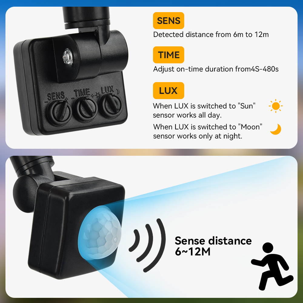 200W LED PIR Motion sensor flo - Ldr Light Sensor ulasan dan harga