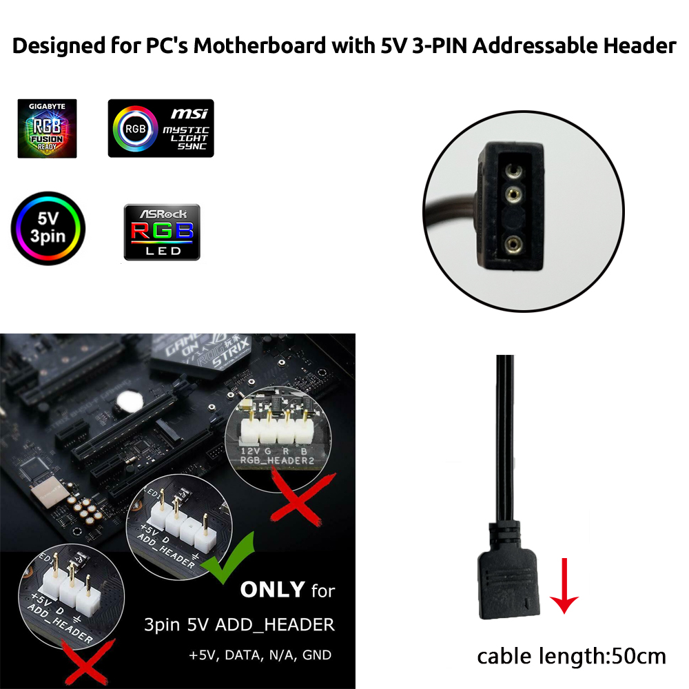 5V ARGB 3Pin Header for Asus A - Diy Electronics Case ulasan dan harga