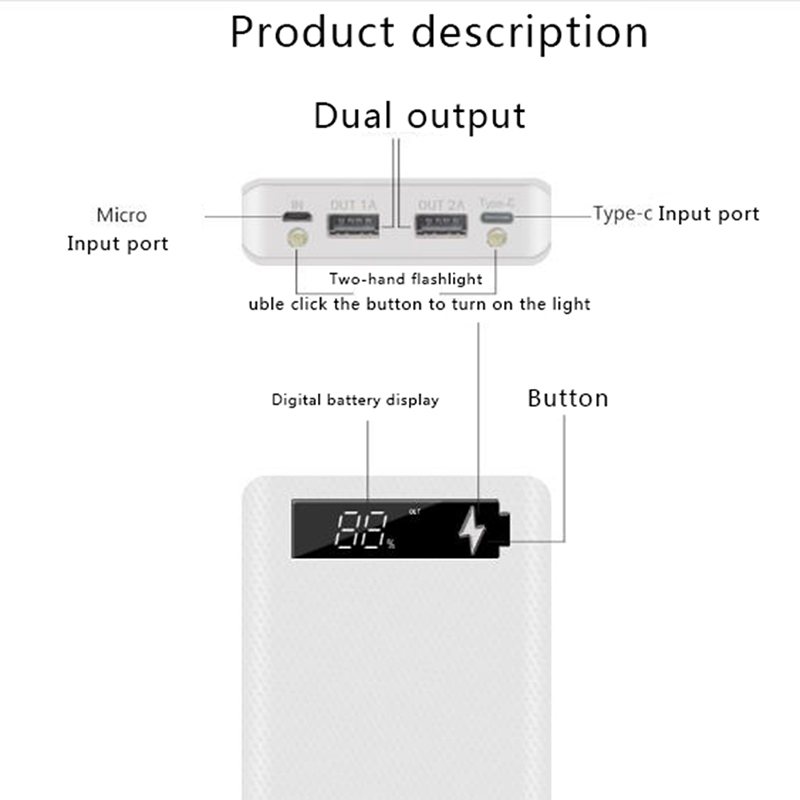 5x18650 Powerbank Portable Pov - Diy Electronics Case ulasan dan harga